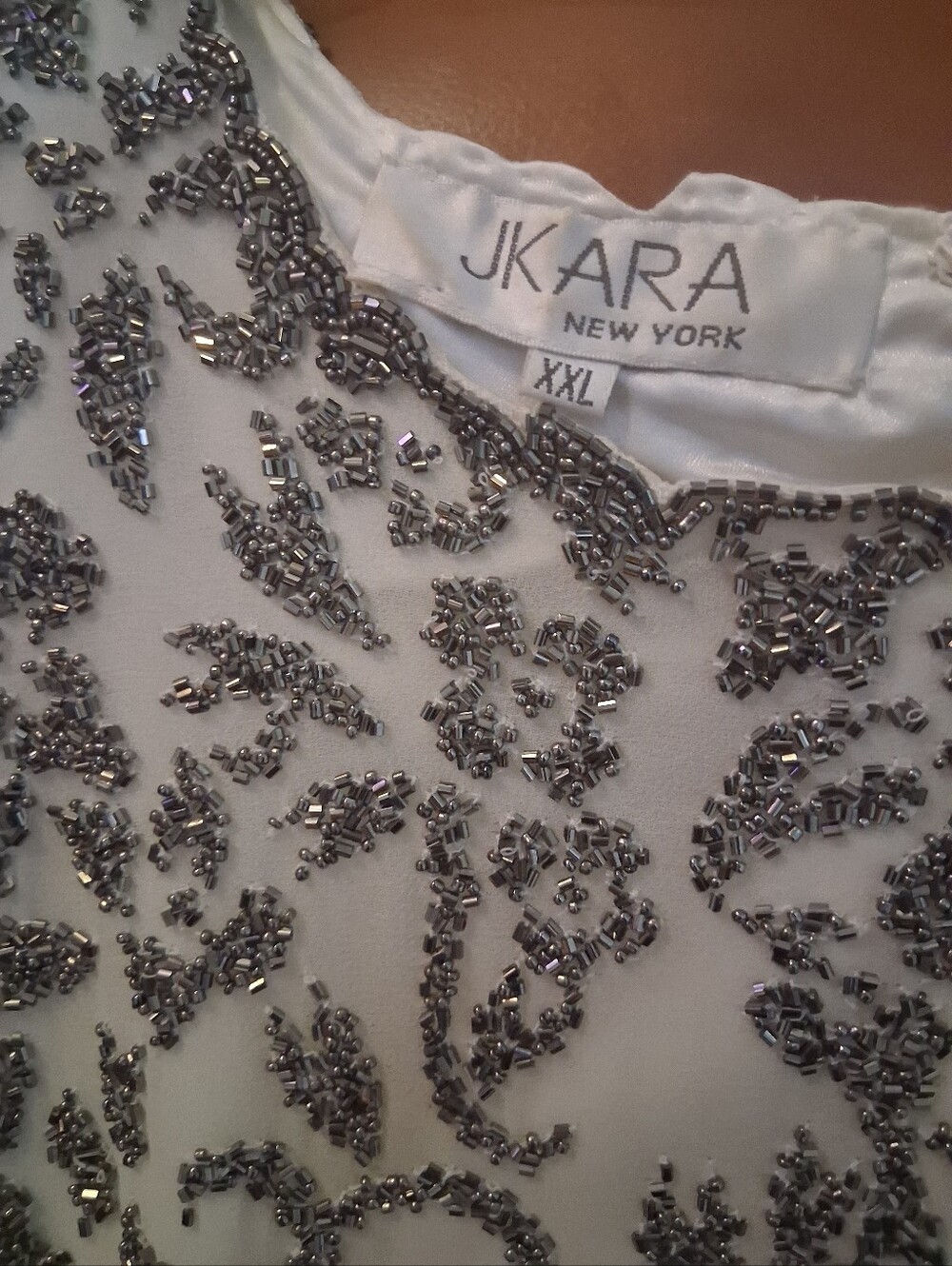 Grey/Sylver Sequin Embellished Sleeveless Top View 3